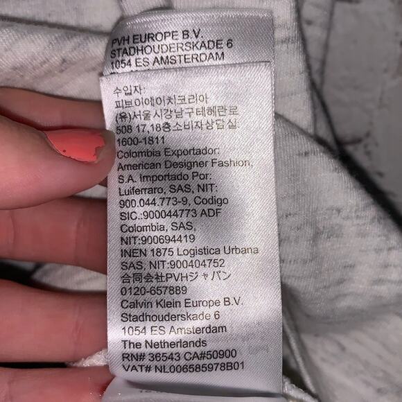 DKNY White & Gray Striped Short Sleeve Tee Shirt - Picture 5 of 6